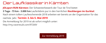2019 Anmeldung offen